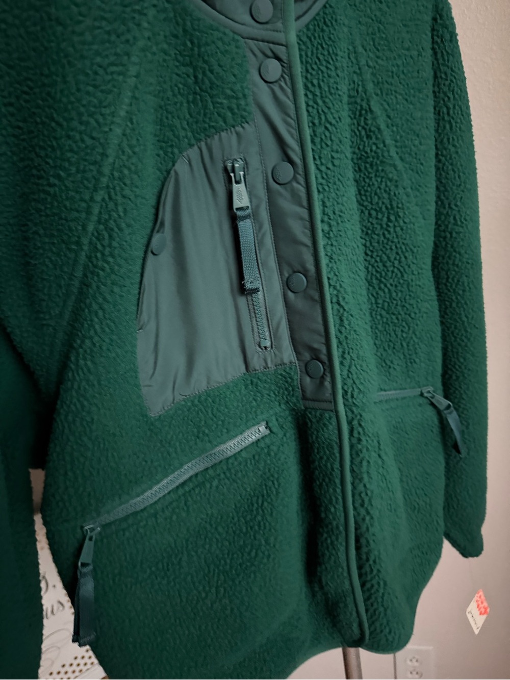 NWT FREE PEOPLE  Hit The Slopes Fleece Jacket - Evergreen Sz M - Picture 11 of 15